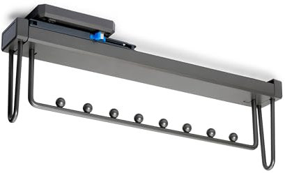 Emuca - Ausziehbarer Kleiderstange Quartz für Schränke, Kunststoff und Aluminium, Titanium