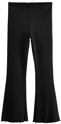 NEXT Mädchen Gerippte Leggings mit ausgestelltem Bein Schwarz 146