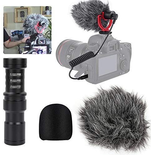 TOPINCN Microfono Condensatore Ad Alta sensibilità Carddioide Microfono di Registrazione Portatile per Video di Registrazione della Fotocamera, Parabrezza Incluso, per Interviste Vloggers Youtubers