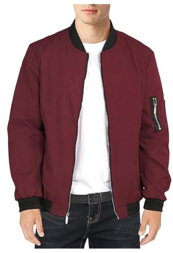 Shuanghao Homme ExtéRieur-Sport Printemps-Automne Casual-Classique Veste-Jacket - Mode Pilote Bomber Léger Coupe Vent Mince Cargo Veste De Baseball ete Blouson Polyester Softshell Veste Manteau Homme