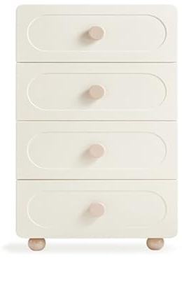 yixinzi-2024 Schubladenkommode Kommode mit Schubladen, Schubladenkommode aus Holz Schienen for Schlafzimmer, Wohnzimmer, Flur, Kinderzimmer, Weiß(60 * 43 * 102cm)