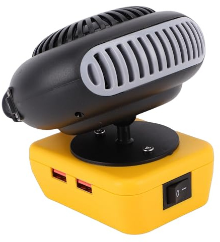 Luocute Tragbare Autoheizung, 200 W Kabellose, Batteriebetriebene Heizung mit 2 Temperatureinstellungen und Kippschutz, für den Innen- und Außenbereich Im Auto-Camping-Büro