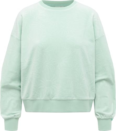 Ragwear Damen lässiges Cropped Sweatshirt Oversized Pullover aus kuschelig weichem Samt-Material mit Präge-Muster Wuss Embossed XS-XXL