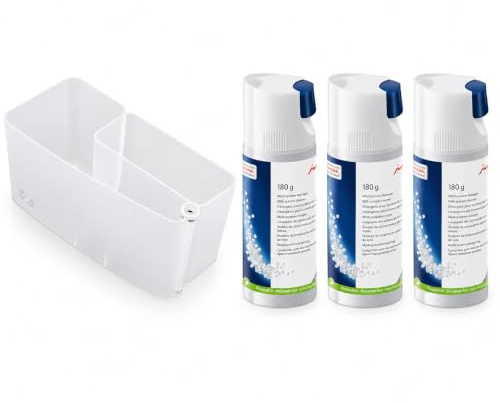 JURA Milchsystem-Reinigungsset | Behälter 74707 + 3x Milchsystem-Reiniger Mini Tabs 180 g 24211 | Original Zubehör für JURA Kaffeevollautomaten