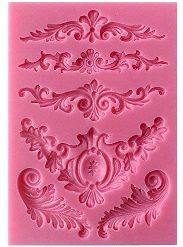 Musykrafties Vintage Estilo Barroco Curlicues Espiral Encaje Fondant Molde de Silicona para Modelado Azúcar, Pastel Borde Decoración, Adorno Pasteles, Joya,Polímero Flexible, Manualidades Proyectos