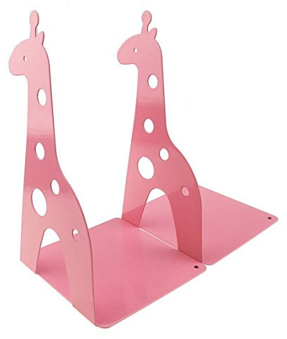 21 cm mignon Dessin animé Mode creux Girafe serre-livre enfants livre Extrémité antidérapante Serre-livres en métal Bibliothèque école bureau maison Album d'étude Extrémité cadeaux rose