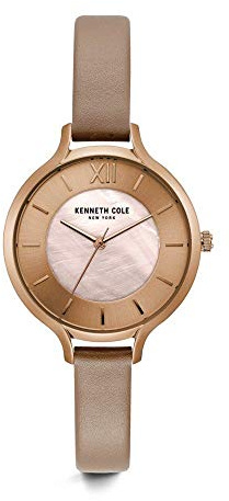 Kenneth Cole Womens Nude Zifferblatt Champagner Gehäuse Nude Lederband KC15187004