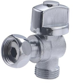 Robinet WC Quart de Tour Equerre Laiton Nickelé Mâle Femelle Ecrou Tournant 12x17 (3/8) NOYON & THIEBAULT