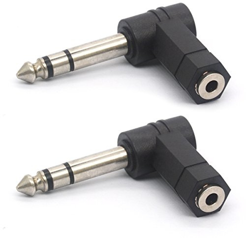 Tomost Rechtwinkliger Audio-Adapter, Klinkenstecker (3,5–6,35 mm) auf Stereo-Klinkenbuchse (3,5 mm)