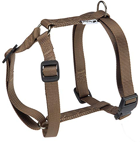 Ferplast Hundegeschirr Grosse Hunde Champion L, Hundegeschirr an 3 Punkten verstellbar, einfach zu tragen, Brustumfang 50–82 cm. Braun