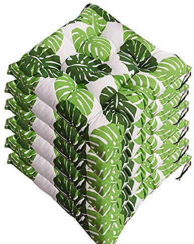 AGDLLYD Stuhlkissen 40x40cm 6er Set,Sitzkissen für Stühle Indoor und Outdoor - Bequeme Stuhlauflage - Steppkissen weich und robust bunt (L)