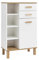Schildmeyer Highboard Padua 142177, weiß Glanz/Eiche Landhaus Dekor, 67,0 x 35,0 x 114,5 cm