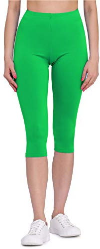 Bellivalini Leggings 3/4 in Viscosa Donna BLV50-148 (Verde, S)