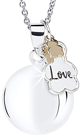 MAMIJUX Appel anges pendentif ours et chaîne en acier, TU, Acier inoxydable, Pas de gemme