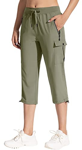 MOCOLY Wanderhose Damen Sommer Leichte Lang Cargo Outdoorhose Trekkinghose | Outdoor Wander Hosen Schnelltrocken Sommerhose Funktionshose Cargohose Freizeithose mit Taschen