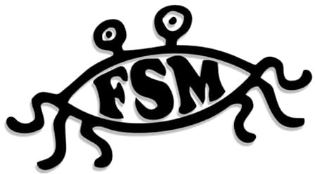 Decus Shop Fliegendes Spaghettimonster Flying Spaghetti Monster - FSM L 0137 (schwarz) // Sticker OEM JDM Style Aufkleber