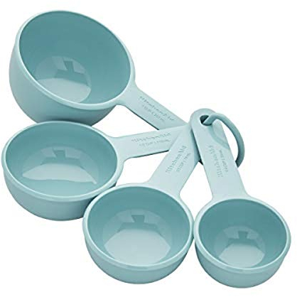 KitchenAid KQ058OHAQA - Juego de tazas medidoras universales (4 unidades), color azul