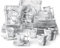 MALACASA Série FLORA, 36 Pcs Service de Table Porcelaine Marbre,Services Complets, 6 Pcs * Assiette Plate, Assiette Creuse, Assiette à Dessert, Tasse, Soucoupe et Mug, Vaisselles Gris Pour Dinner