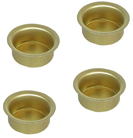 Auswahl Größe - Kerzentülle Kerzeneinsatz Kerzenhalter aus Metall, für Baumkerzen, Puppenkerzen, Pyramidenkerzen Tafelkerzen und Teelichter - Hier: 4 Stück Tülle 22 mm