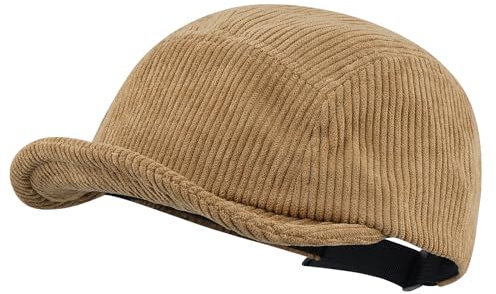 CLAPE Corduroy Baseball Cap 5 Panel Cap Herren Damen Classic Short Brim Basecap Schildkappen Fitted Kappe Cordcap Mit Schirm Unisex-Hip-Hop-Hut
