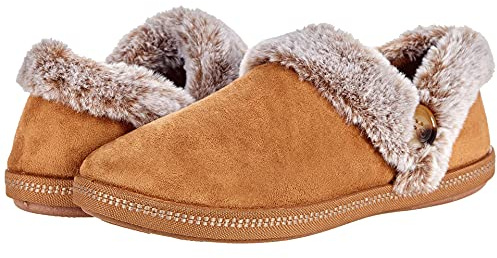 Skechers Women's Cozy Campfire-Fresh Toast Slipper, Chestnut, 9.5