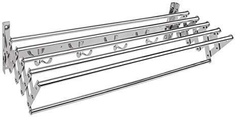 LLLD Pliant Fixé Au Mur Corde À Linge Porte-Serviettes De Bain Étendoir Séchoir Style D'accordéon Peu Encombrant Rétractable Extensible (Size : 60cm)