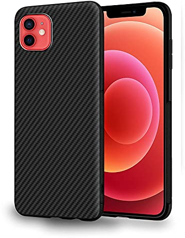 ebestStar - Hülle für iPhone 12 mini, Silikon Handyhülle Cover, Full Carbon Texture Schutzhülle, Schwarz