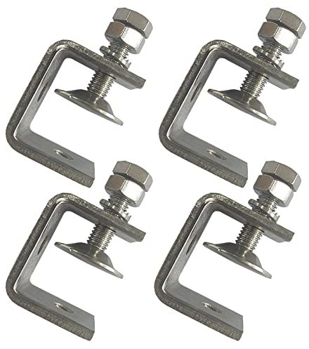 C-Zwingen Set, 4 Stück Heavy Duty C-Clamp, Edelstahl Heavy Duty Clamp, Holzbearbeitung Fixture Clamp, für Diy Holzbearbeitung, Schweißen, Tischlerei, Silberfarben
