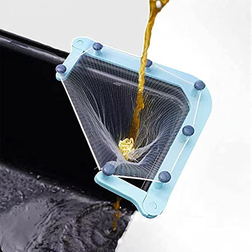 Filtro a rete per lavello multiuso, filtro per lavello triangolare pieghevole con sacchetto filtro, filtro di scarico per lavello ad angolo per lavello della cucina (1 supporto+50 sacchetti filtro)