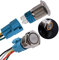 JIQI 2× 16mm 12V bis 24V 3A Verriegelung Druckschalter Metall Rastend EIN/AUS Schalter mit LED Licht IP66 1NO1NC Selbsthemmend wasserdicht vorverdraht Druckknopfschalter für Van KFZ DIY Motorrad(Gelb)
