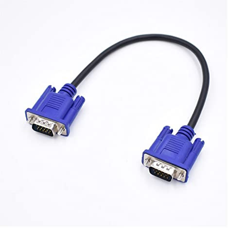 yaoqijie 10pcs / lot 30cm Vga svga Proyector de monitoreo HDB15 Extensión masculina a masculina HDTV VGA Cable corto de la señal de la pantalla de la pantalla de TV lasting ( Cable length : 0.5m )