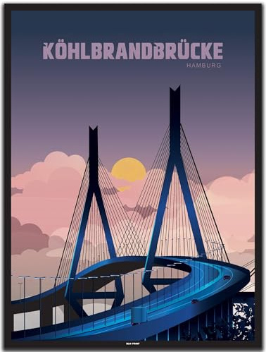BLN PRINT Köhlbrandbrücke (1) - Vintage Travel Poster
