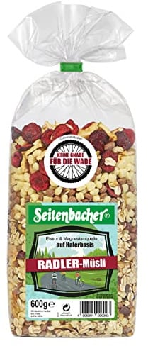 Seitenbacher Radler Müsli I Hafer und Dinkel Vollkorngetreide I Sauerkirschen I Vollmilchschokolade I weizenfrei I ( 1 x 600 g )