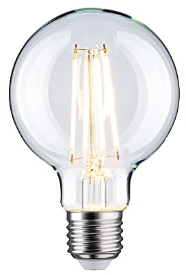 Paulmann 28968 LED Globe Filament Bulb G80 E27 230V 806lm 7.5W 2700K 230V Clear Dimmable Light Bulb