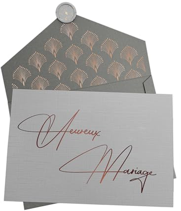 Joli Coon - Carte de mariage - Heureux Mariage Originale - Carte félicitations mariage avec enveloppe et sceau de cire