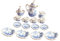 misppro Vaisselle miniature en porcelaine pour maison de poupée - Service à café et thé à l'échelle 1:12 - Fleur bleue