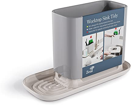 Zeal G402S Sink Tidy, Melamine, French Grey/Cream