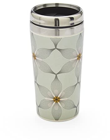 Cooksmart Bamboo Fibre Stainless Steel Insulated Travel Mug | Lovely British Designs | Leak Proof Coffee Mug Perfect for Everyday Use (Purity)