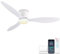 ycwdcz 42 Inch Ceiling Fans with Lights and Remote, Reversible DC Motor, Ceiling Fans with Lamps Silent 6 Speeds with Timer, 3 CCT Selectable, Modern Light Fan Ceiling for Bedroom, Lounge, White