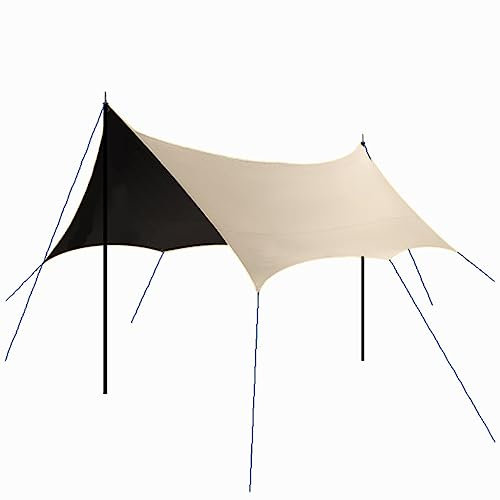 Tenda A Vela Per Esterno Vela Ombreggiante Impermeabile Con Palo Di Sostegno Tenda Da Sole A Baldacchino Ottagonale Con Borsa Di Stoccaggio Per Le Attività All'aperto Di Backyard (Color : /Beige, Si