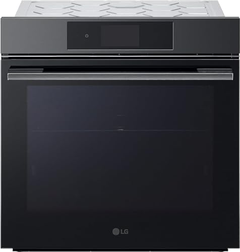 LG InstaView WSED7665B Forno da Incasso a Vapore, classe A++, 76L, 300°C, Display touch 4,3, Air Fry, Sous Vide, Modalità Pizza, Pulizia EasyClean, Pirolisi, Wi-Fi, Cerniere Ammortizzate, Nero