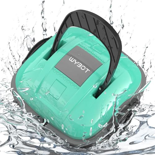 WYBOT Robot Piscine pour 100 mins de Fonctionnement, Aspirateur Piscine Parking Automatique, Forte Puissance d'aspiration, Robot Nettoyeur de Piscine sans Fil jusqu'à 80 m²