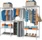 VyGrow Schwerlast Kleiderstände zum Aufhängen von Kleidung, Kleiderständer mit 4 Aufhängestangen & 7 Regalen, 175 cm Lx39.9 cm Bx194.1 cm H, (weiß)