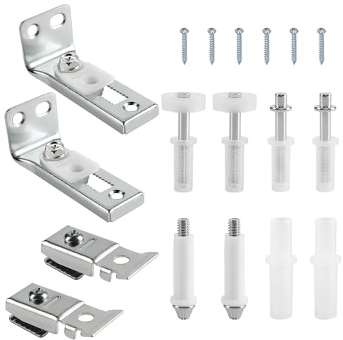 Bifold Door Hardware Reparatur-Set, 12-teilig, zweifach gefaltete Schranktüren, Hardware-Ersatzteile mit Drehgelenken, 2,2 cm bis 2,5 cm Führungsrad und Halterungen für 2,5 cm bis 3,5 cm dicke Bifold