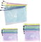 Nutabevr 15 Pezzi 5 Colori Impermeabile Buste Plastica Zip(A4+A5+A6), Trasparenti Borse di File Mesh, per Uffici Forniture, Materiale Scolastico, Forniture Accessori da Viaggio, Ricevute, Cosmetici