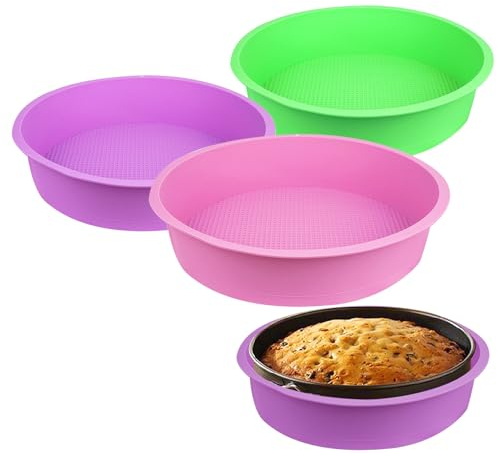 Dhieong 3 x Käsekuchen-Pfannenschutz, Silikon-Käsekuchen-Pfanne, Wasserbad-Schutz für 22,9 cm runde Springform, verhindert, dass Wasser in die Springform gelangt