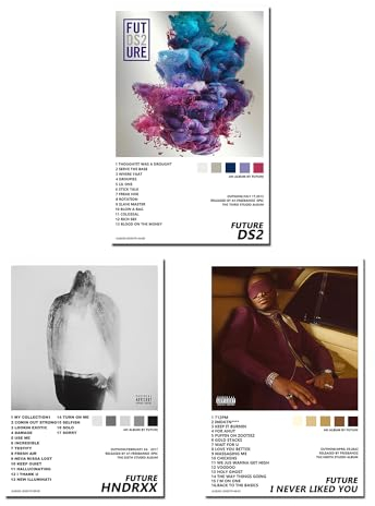 Future Poster Set mit 3 Albumcover-Musikpostern für Zimmer, ästhetisch, Wandkunst für Raumdekoration, Merch, Leinwand, Wandkunstdrucke, HD-Poster, ungerahmt