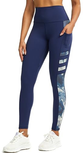 Tuspryt Legging de Sport pour Femme avec Poches, Opaque, Pantalon de Fitness et Course