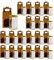Espirito Rebelde Lot de 20 pots en verre vides avec couvercle de 150 ml avec 20 bôites en carton pour 1 pot de confiture - Inclut un couvercle à vis doré, pour confitures, conserves, miel
