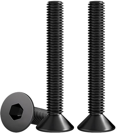 Drenky 10 Pezzi M8 X 45 mm Viti A Testa Svasata con Esagono Nero in Acciaio Inox A2 V2A Antiruggine Vite Testa Svasata M8 DIN 7991 / ISO 10642 Filettatura Completa Bullone Meccanico